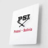 Reloj Potosi Bolivia Quadratische Wanduhr (Winkel)