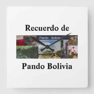 Reloj recuerdo von Pando Bolivien Quadratische Wanduhr