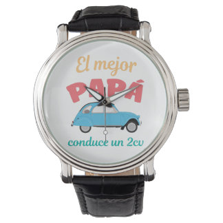 Reloj Redondo Grande Camiseta El Mejor Papá conduc Armbanduhr
