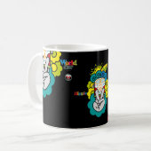 Reloj Redondo Grande HIPPIE WORLD Peace and LOVE Kaffeetasse (Vorderseite Links)