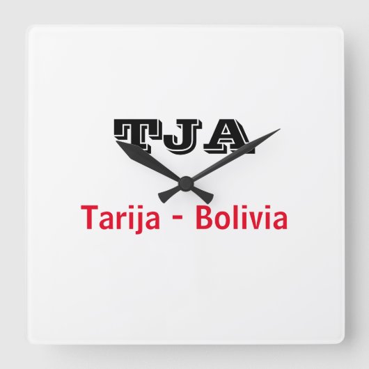 Reloj Tarija Bolivia Quadratische Wanduhr (Vorderseite)