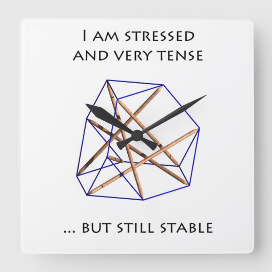 Reloj Tensegridad Quadratische Wanduhr (Vorderseite)