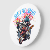   Relojes  Metal Moo-d – Rockin' Cow with a Guitar Große Wanduhr (Winkel)