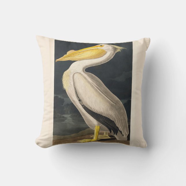 Remastastated Audubon American White Pelican Kissen (Vorderseite)