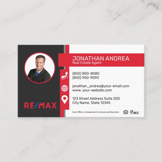 Remax Real Anwesen Business Card Visitenkarte (Vorderseite)