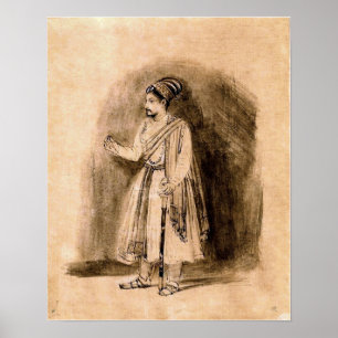 Rembrandt - A Deccani Nobleman Stehend 1656 Poster