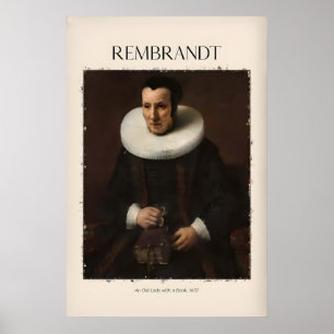Rembrandt Alte Dame mit Buch637 Porträt Druck Poster