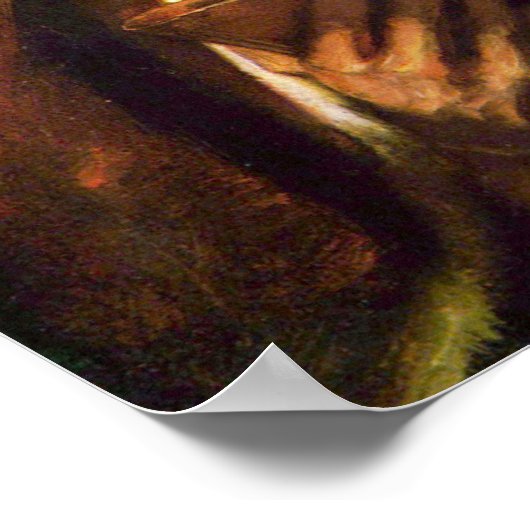 Rembrandt - Alte Frau beim Lesen Poster (Ecke)