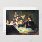 Rembrandt Anatomy Lektion Malerei mit Alien Postkarte (Vorne/Hinten)