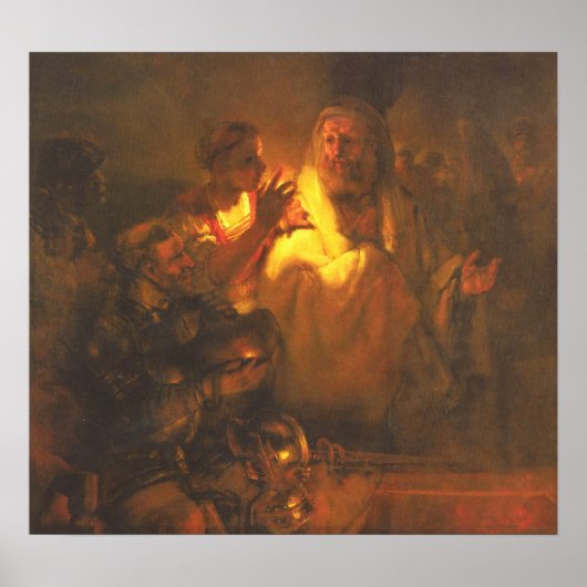 Rembrandt - Apostel Peter bestritt Christus Poster (Vorne)