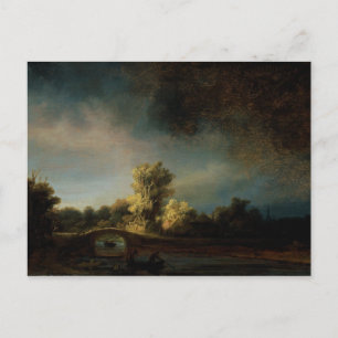 Rembrandt Art Painting Landschaft Postkarte