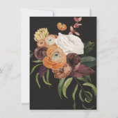 Rembrandt Autumn Floral Save the Date Wedding Einladung (Rückseite)