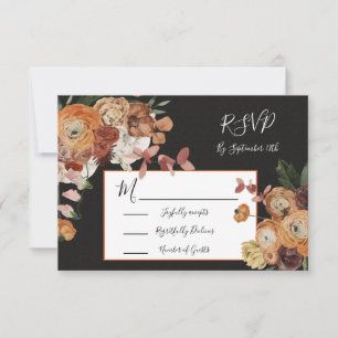 Rembrandt Autumn Floral Wedding Response UAWG RSVP Karte
