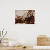 Rembrandt - Bauernhof in Licht und Schatten Poster (Küche)