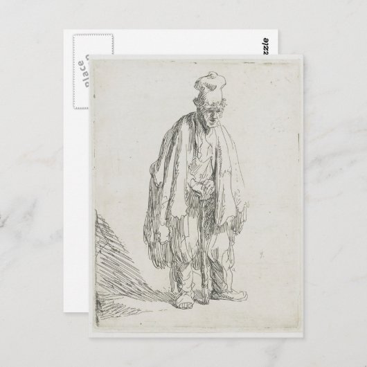 Rembrandt - Beggar in einem High Cap-Stehende Postkarte (Vorne/Hinten)