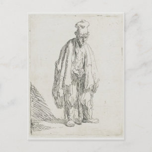 Rembrandt - Beggar in einem High Cap-Stehende Postkarte