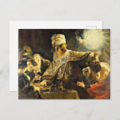 Rembrandt - Belshazzars Fest, religiöses Gemälde Postkarte (Vorne/Hinten)