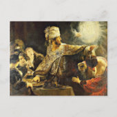 Rembrandt - Belshazzars Fest, religiöses Gemälde Postkarte (Vorderseite)