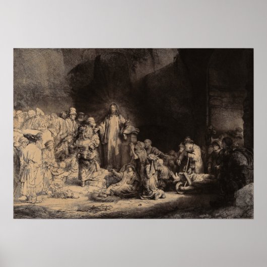 Rembrandt - Christliche Predigt, Hunderte von Gild Poster (Vorne)
