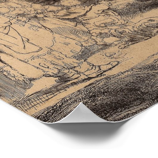Rembrandt - Christliche Predigt, Hunderte von Gild Poster (Ecke)