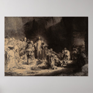 Rembrandt - Christliches Predigen, Hunderter-Gilde Poster