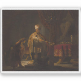 Rembrandt - Daniel und Cyrus Vor dem Idol Bel Aufkleber