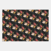 Rembrandt Dark & Moody floral Geschenkpapier Set (Vorderseite)