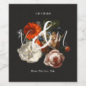 Rembrandt Dark & Moody Floral Weinetikett (Einzelnes Label)