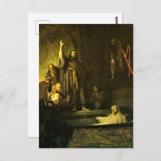 Rembrandt - Das Aufziehen von Lazarus Postkarte (Vorne/Hinten)