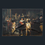 Rembrandt das Nachtwache-Geschirrtuch Geschirrtuch<br><div class="desc">Rembrandt das Nachtwache-Geschirrtuch. Ölmalerei auf Leinwand ab 1642. Eine der berühmtesten Malereien von beispiellosem, die Nachtwache durch Rembrandt ist eine Beschreibung Shooting Company von Frans Cocq verbietend, das von Frans Cocq und von Willem van Yurtenburch geführt wird. Die Malerei ist für seine enorme Größe und unglaubliches Niveau des Details bekannt....</div>
