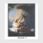 Rembrandt - Der Sturm des Sees von Galiläa Aufkleber (Blatt)