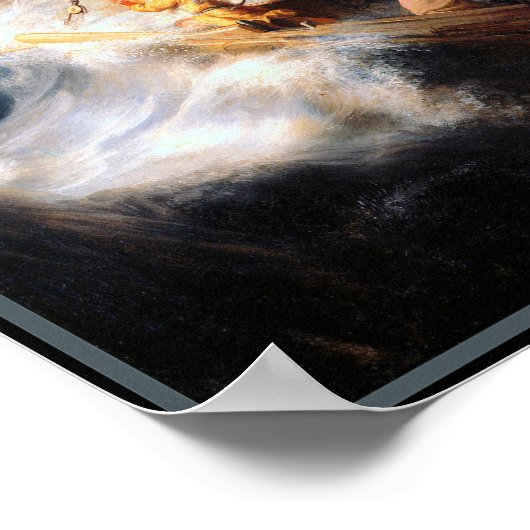 Rembrandt - Der Sturm des Sees von Galiläa Poster (Ecke)