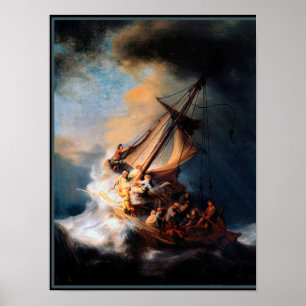 Rembrandt - Der Sturm des Sees von Galiläa Poster