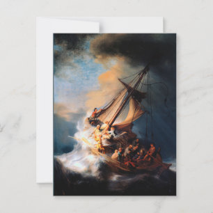 Rembrandt - Der Sturm des Sees von Galiläa Postkarte