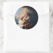 Rembrandt - Der Sturm des Sees von Galiläa Runder Aufkleber (Tasche)