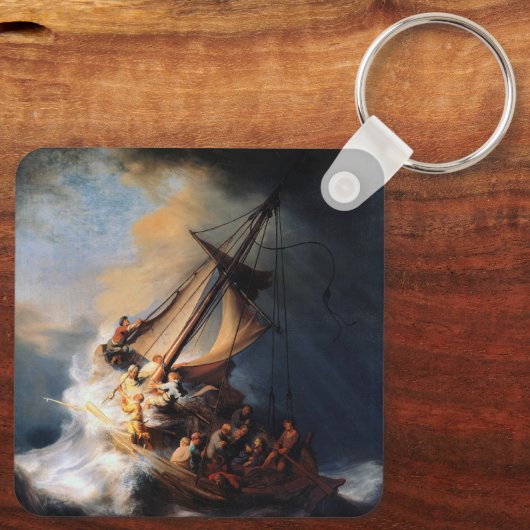 Rembrandt - Der Sturm des Sees von Galiläa Schlüsselanhänger (Rückseite)