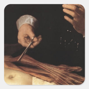 Rembrandt - Die anatomische Lektion von Dr. Nicola Quadratischer Aufkleber