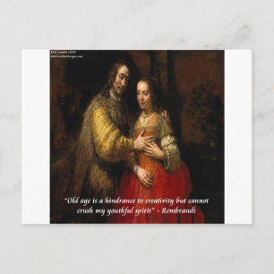 Rembrandt "Die Jüdische Braut" & Berühmtes Zitat Postkarte