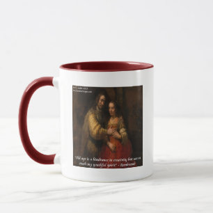 Rembrandt "Die jüdische Braut" und Zitat zum Alter Tasse
