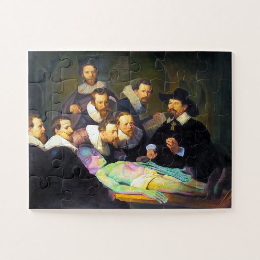 Rembrandt Dr. Tulp Anatomy Lesson Malerei Puzzle (Horizontal)