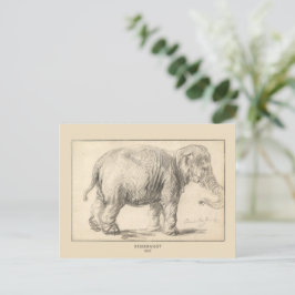 Rembrandt, Ein Elefant, 1637, Fine Art Postkarte