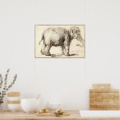 Rembrandt - Elephant 1637 Poster (Küche)