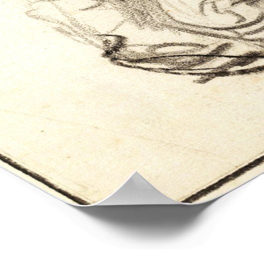 Rembrandt - Elephant 1637 Poster (Ecke)