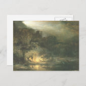 Rembrandt - Erholung über den Flug nach Ägypten Postkarte (Vorne/Hinten)