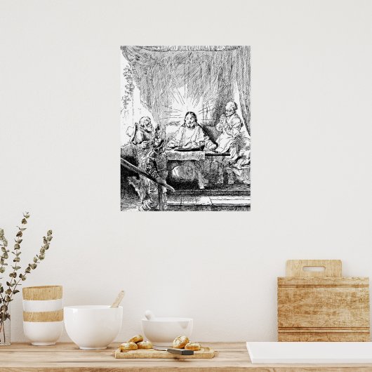 Rembrandt Etching Supper Poster (Küche)