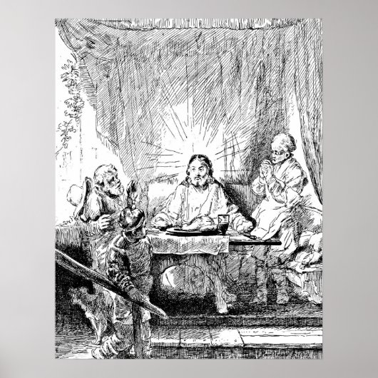 Rembrandt Etching Supper Poster (Vorne)