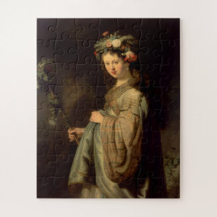 Rembrandt - Flora, beliebtes Barockbild, Puzzle