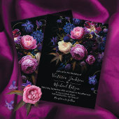 Rembrandt Floral Dark & Moody Goth Wedding Einladung
