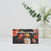 Rembrandt Floral Dark & Moody Visitenkarte (Stehend Vorderseite)