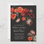 Rembrandt Floral Dark & Moody Wedding Einladung (Vorderseite)